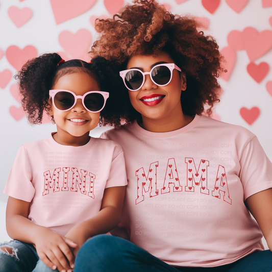 MAMA AND MINI VALENTINE'S T-SHIRT OR PICK FROM 200 COLOR & STYLE OPTIONS! - TAT 4-7 DAYS