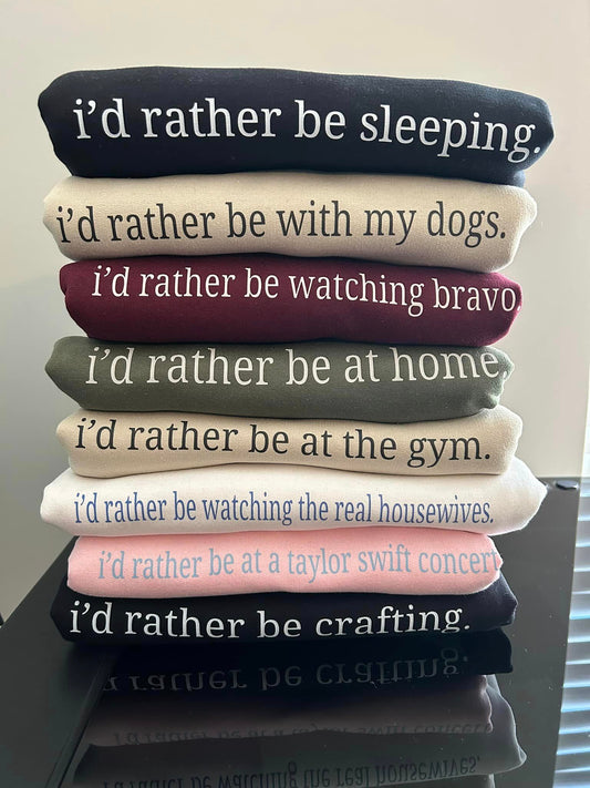 i'd rather be crafting T-SHIRT OR PICK FROM 200 COLOR & STYLE OPTIONS! - TAT 4-7 DAYS