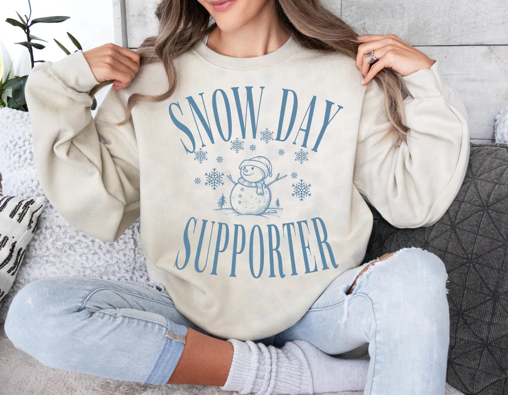 SNOW DAY SUPPORTER T-SHIRT OR PICK FROM 200 COLOR & STYLE OPTIONS! - TAT 4-7 DAYS