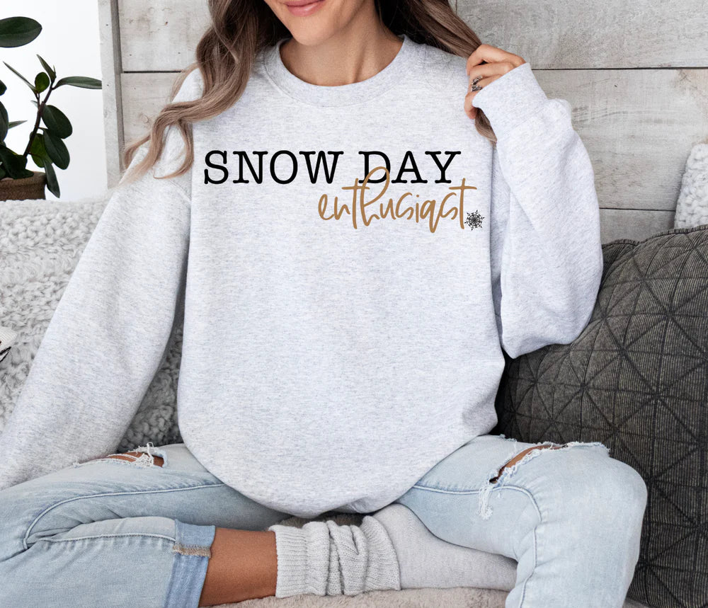 SNOW DAY ENTHUSIAST T-SHIRT OR PICK FROM 200 COLOR & STYLE OPTIONS! - TAT 4-7 DAYS