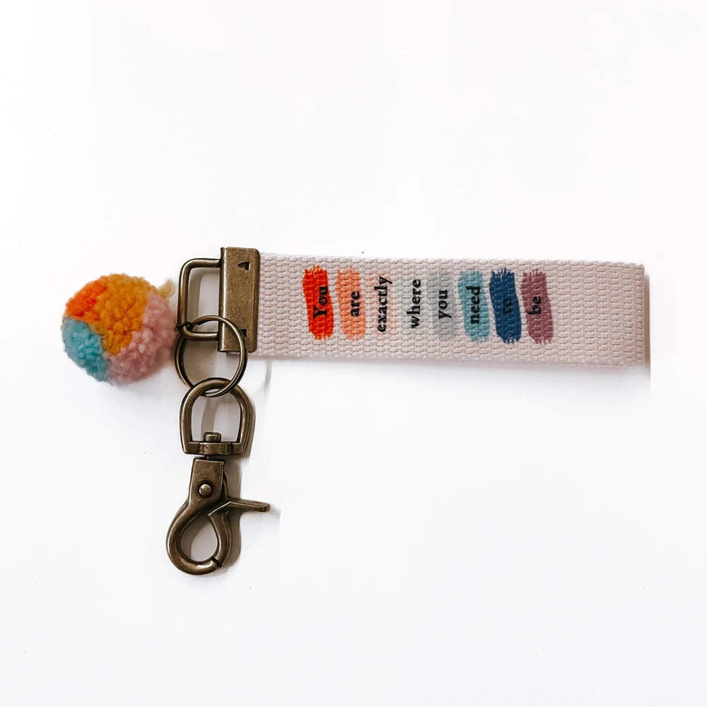 WORDS TO LIVE BY CANVAS KEYCHAIN