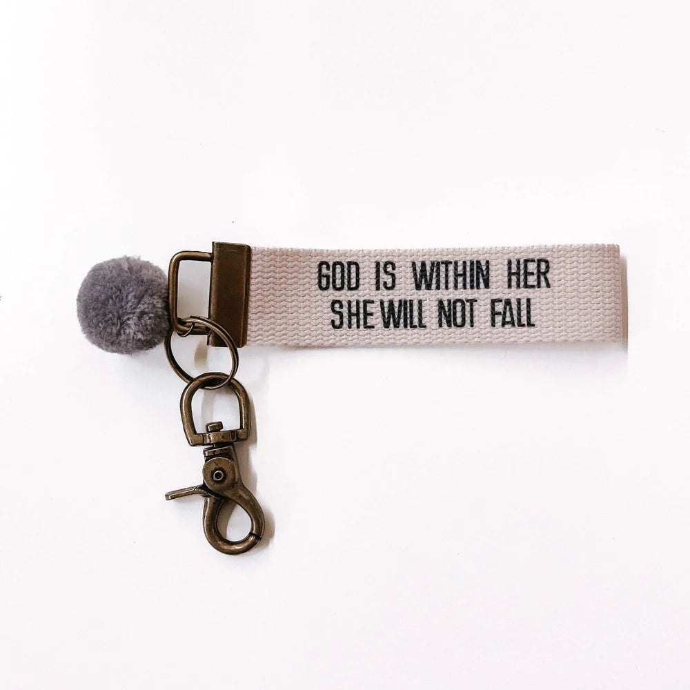 WORDS TO LIVE BY CANVAS KEYCHAIN