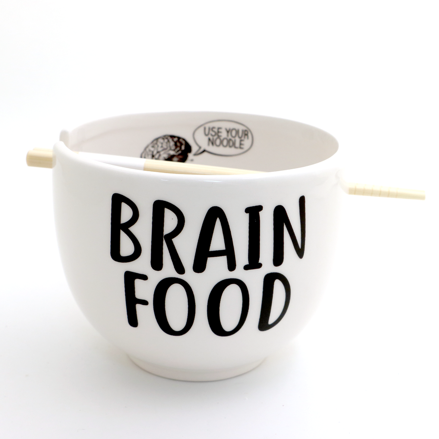 Brain Food Chopstick Bowl, Use Your Noodle, funny ramen bowl