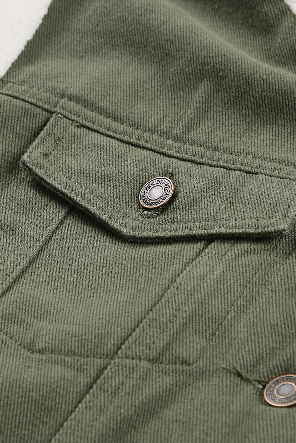 Two-Tone Spliced Denim Sherpa Hooded Jacket Khaki