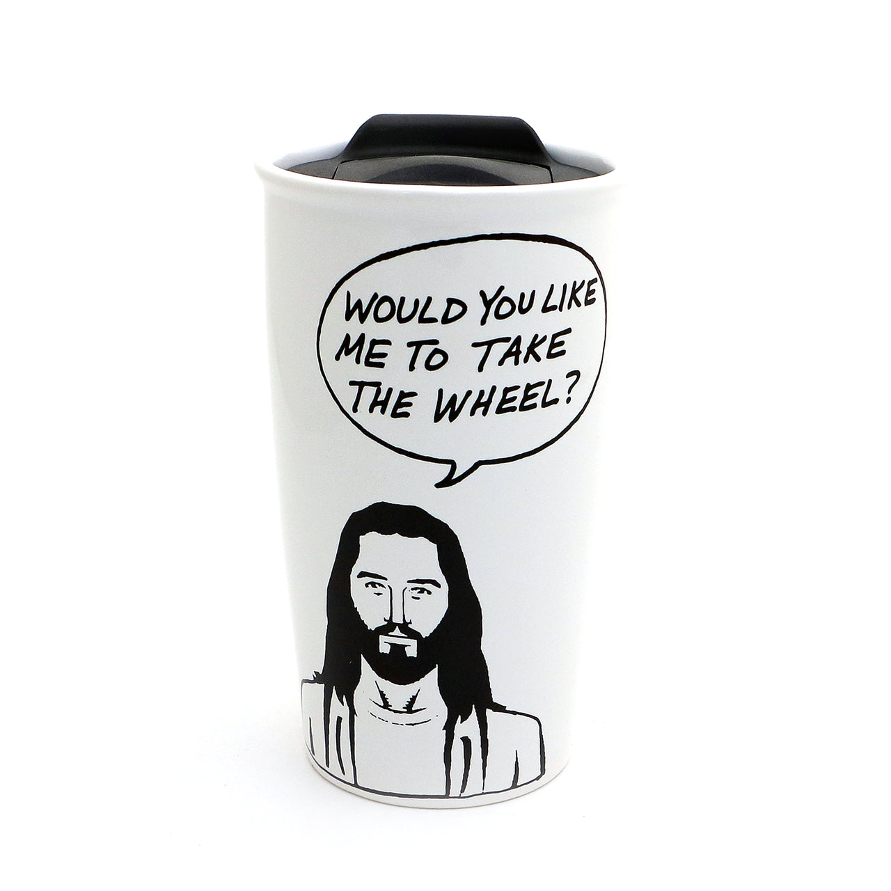 Jesus Black and White Travel Mug